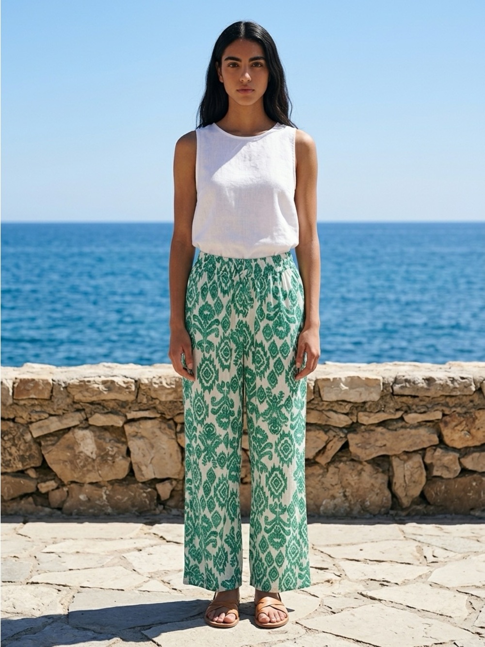 Cupio Summer wide leg pant US L